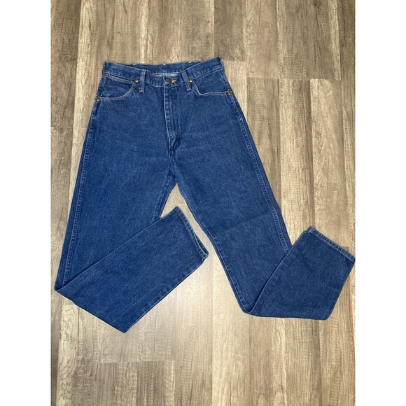 VTG Wrangler Jeans Womens 11x32 Blue 14MWZ Western Dark Wash High Rise 28x32 USA - Picture 4 of 7